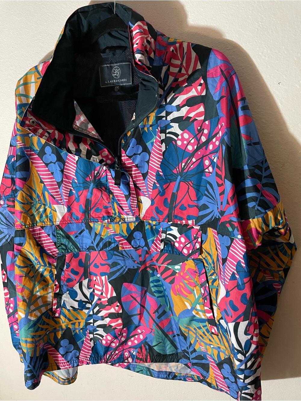 Lauren James Bold Tropical Print Bomber Jacket - Multi-Color